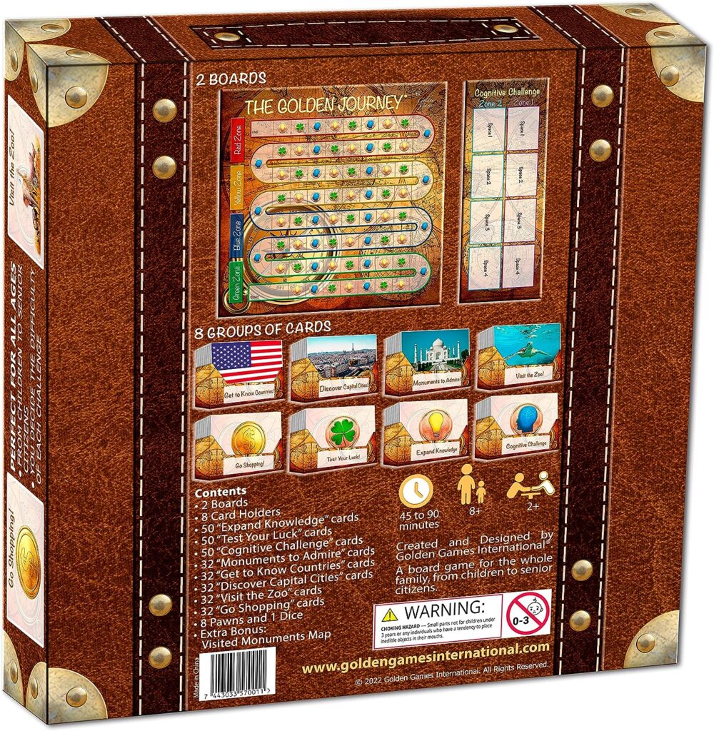 The Golden Journey: Educational and Entertaining Geography Board Game | Brain-Training, Memory, and Trivia Game | Fun Across Generations - Kids to Seniors