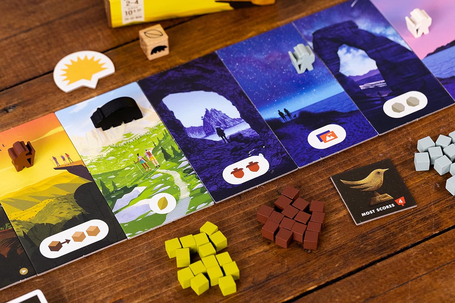 Trails, a Family and Strategy Board Game About Hiking and Outdoors by Keymaster, 2-4 players