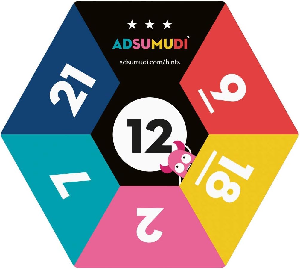 Adsumudi Math Game - The Monstrously Fun, Smart Game for Kids to Practice Multiplication, Division, Addition and Subtraction - Great for Kids Ages 8-12