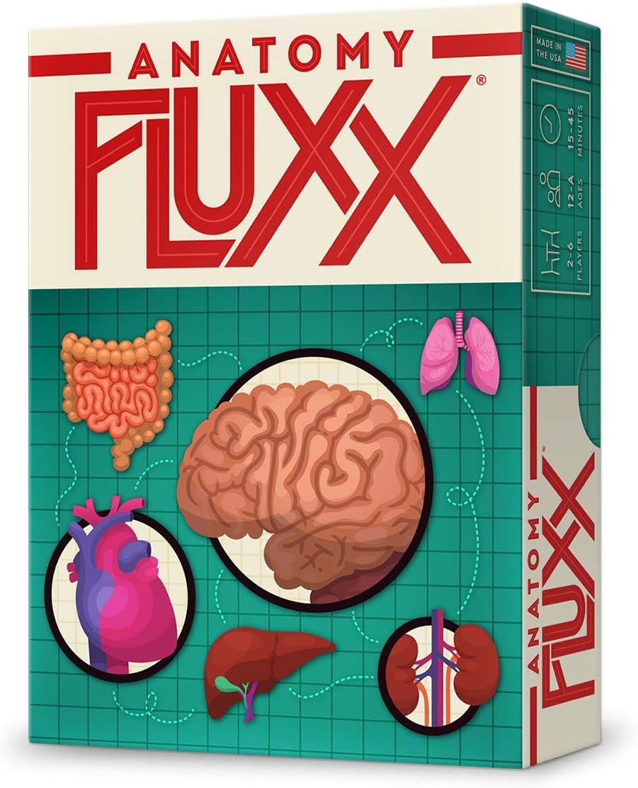 Looney Labs Anatomy Fluxx Card Game - Card Games for Kids and Adults Fun Games Board Games for Family Game Night Educational Games - 100 Playing Cards, 2-6 Player Games Ages 12 Years Old to Adult