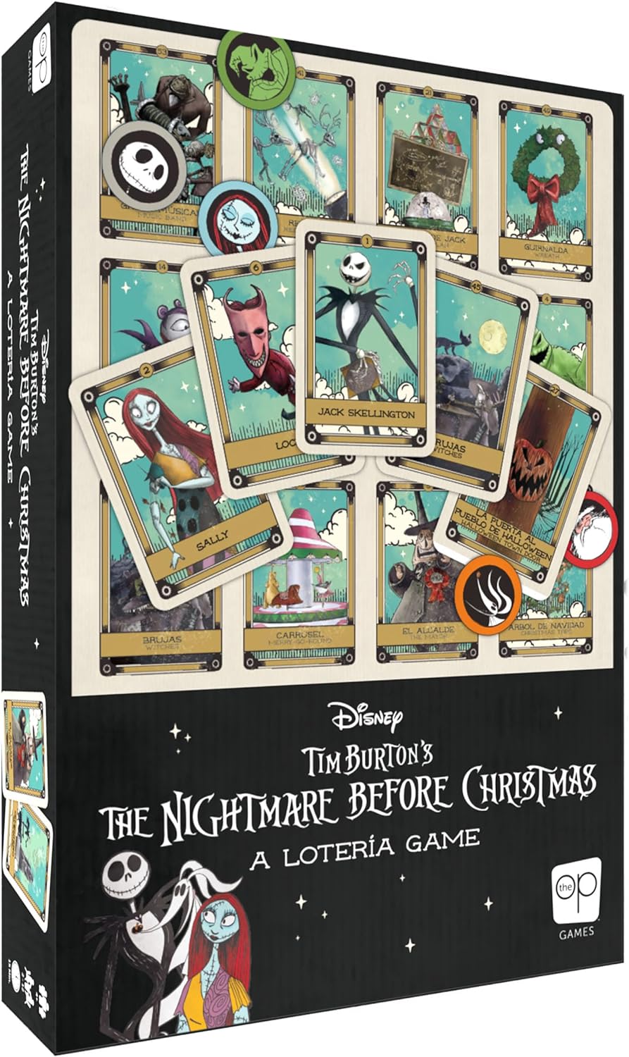 Lotería: Disney Tim Burton’s The Nightmare Before Christmas | Traditional Loteria Mexicana Game | Bingo Style, Featuring Custom Artwork  Illustrations | Inspired by Spanish Words  Mexican Culture