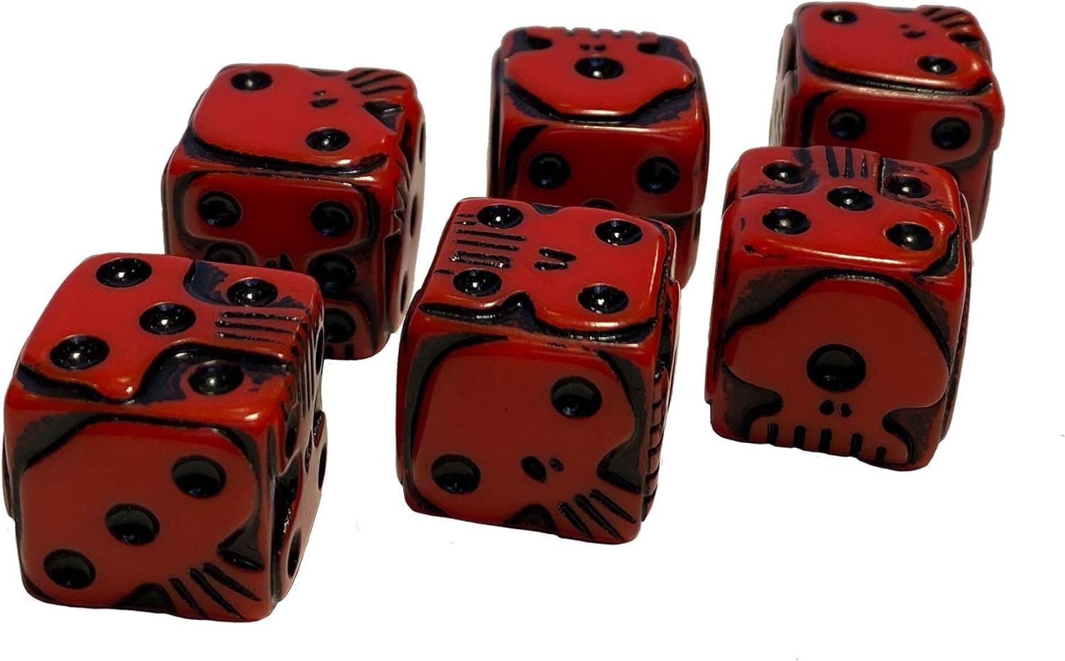 USAOPOLY Nightmare Before Christmas Premium Dice Set | Collectible d6 Dice | Red  Black Custom Dice with Collectible Tin Case | Officially Licensed Disney 6-Sided Dice (AC004-291-002000-12)