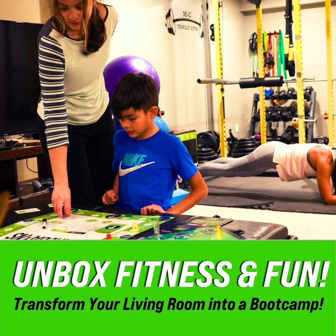 Boardgains Starter Edition. Fitness Board Game Designed for Home Workouts, Group Fitness  Physical Education. Bootcamp in A Box.