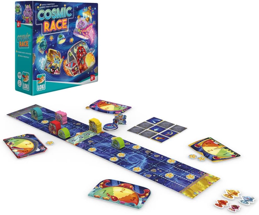 LOKI Cosmic Race - Space Racing Card Game, Kids  Family, Ages 6+, 1-4 Players, 20 Min