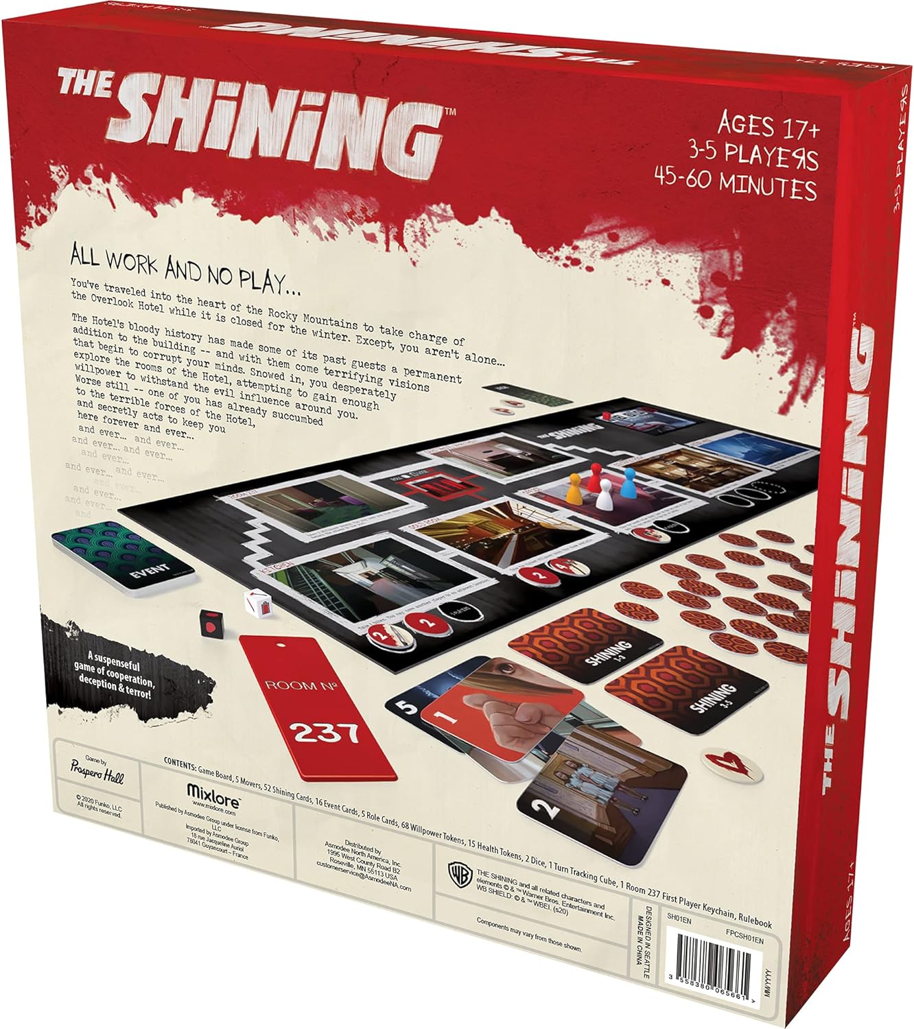 Mixlore The Shining Board Game | Horror Board Game | Cooperative Board Game | Strategy Board Game for Adults and Teens | Ages 17 and up | 3 to 5 Players | Average Playtime 45-60 Minutes | Made by